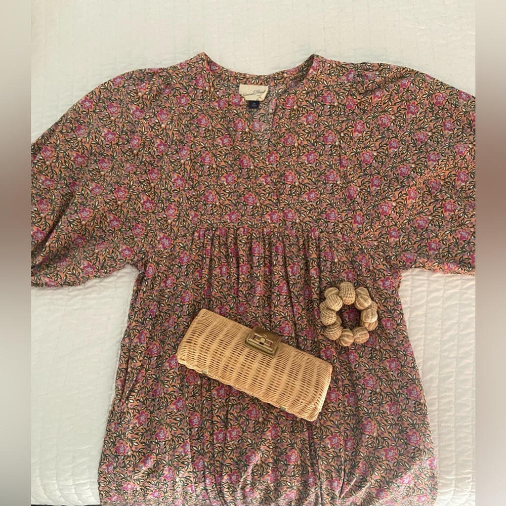 Universal Thread floral puff sleeve relaxed fit maxi dress XS